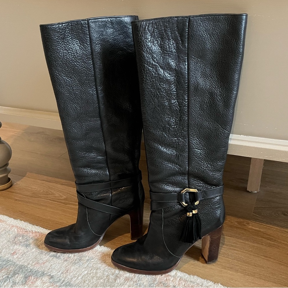 Louise et Cie Black Heeled Boots with Buckle Detail